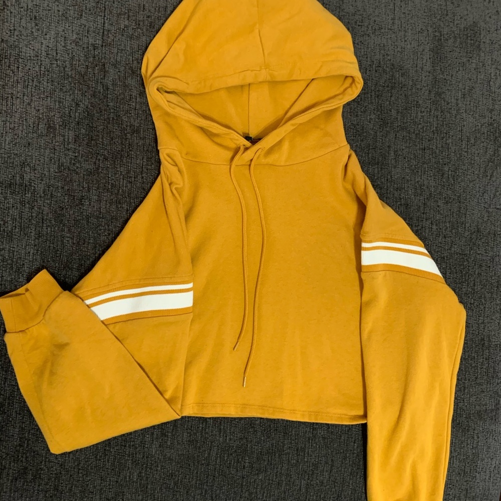 Yellow Crop hoodie sweater